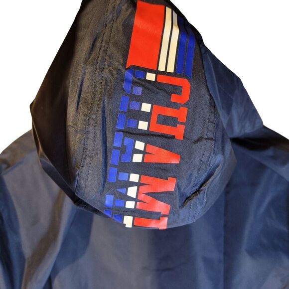 New Champion Stadium Navy Packable Lightweight Jacket Retro Block C Logo Hooded - Picture 2 of 7
